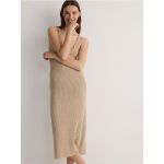Rochie maxi din jerseu - bej
