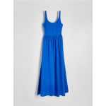 Rochie maxi cu continut ridicat de viscoza - albastru