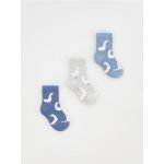 Set de 3 perechi de sosete cu continut ridicat de bumbac - albastru