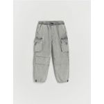 Blugi cargo parachute - gri deschis
