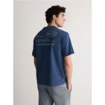 Tricou oversized cu imprimeu pe spate - bleumarin