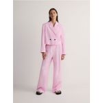 Pantaloni cu continut ridicat de in si adaos de viscoza - roz-pastel