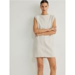 Rochie mini din jerseu - bej