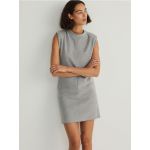 Rochie mini din jerseu - gri deschis