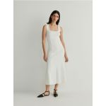 Rochie midi din tricot - nude