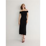 Rochie din jerseu gros de modal - negru