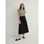 Fusta maxi din bumbac - negru