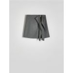 Fusta mini cu pliuri decorative - gri deschis