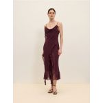 Rochie maxi cu volane - crimson