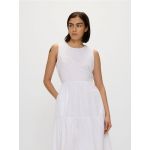 Rochie maxi din bumbac - crem