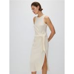 Rochie midi legata in talie - nude