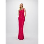 Rochie maxi din viscoza satinata - roz-fuchsia
