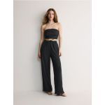 Pantaloni wide leg - gri-inchis