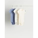 Set 3 body-uri din bumbac - crem