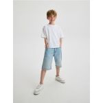 Pantaloni scurti din denim cu rupturi - albastru