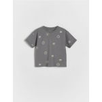 Tricou cu imprimeu - gri-inchis