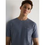 Tricou structurat slim fit - albastru-pal