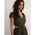 Rochie midi cu decupaje - verde-oliv