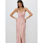 Rochie maxi cu dungi - rosu