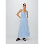 Rochie maxi cu bretele - albastru-pal