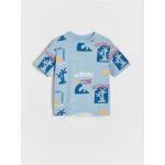 Tricou din bumbac cu imprimeu - albastru-violet