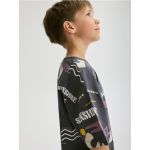 Tricou din bumbac cu imprimeu - gri-inchis