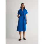 Rochie-camasa midi - albastru-cobalt