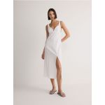 Rochie cu adaos de in - alb