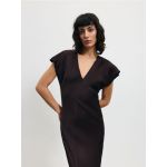 Rochie din viscoza - maro-inchis