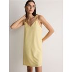 Rochie mini cu bretele subtiri - galben-deschis