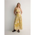 Fusta maxi cu model - galben-mustar