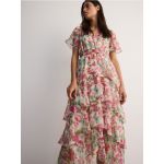 Rochie midi cu volanase - multicolor