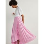 Fusta midi plisata - roz-pastel