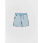 Pantaloni scurti jogger, din bumbac - albastru-pal
