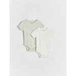 Set 2 body-uri din bumbac - verde-pal