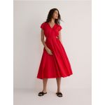 Rochie midi cu decupaje - rosu