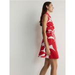 Rochie mini din bumbac - rosu