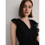 Rochie cu insertii ajurate - negru