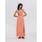 Rochie maxi, petrecuta in fata - corai