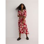 Rochie midi cu continut ridicat de viscoza - rosu
