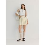 Fusta mini plisata stil sport - galben-deschis