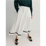 Fusta maxi din bumbac - alb