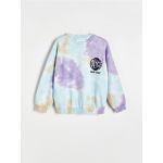 Bluza sport oversized cu continut ridicat de bumbac - albastru-pal