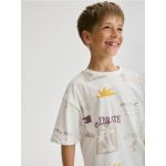 Tricou din bumbac cu imprimeu - crem