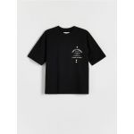 Tricou cu adaos de in - negru