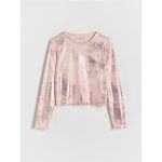 Tricou cu efect metalic - roz-pastel