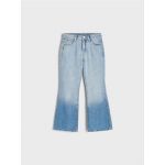 Blugi flare cu crac decorativ - albastru