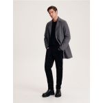 Pantaloni din catifea reiata slim fit - negru