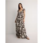Rochie maxi cu volane - multicolor