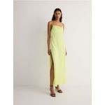 Rochie maxi cu bretele - galben-verzui